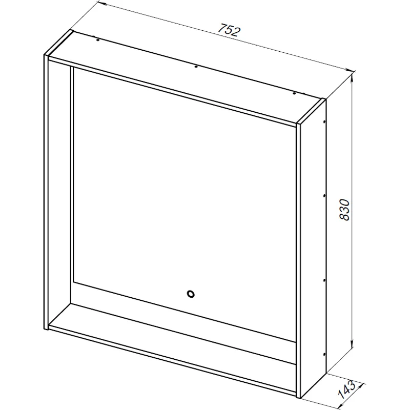 Зеркало Aquanet Милан 80 LED черный глянец