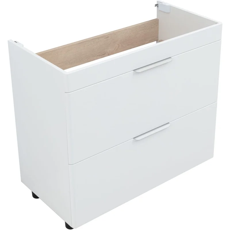 Тумба под раковину Aquanet Ирис New 90 напольная, белый глянец