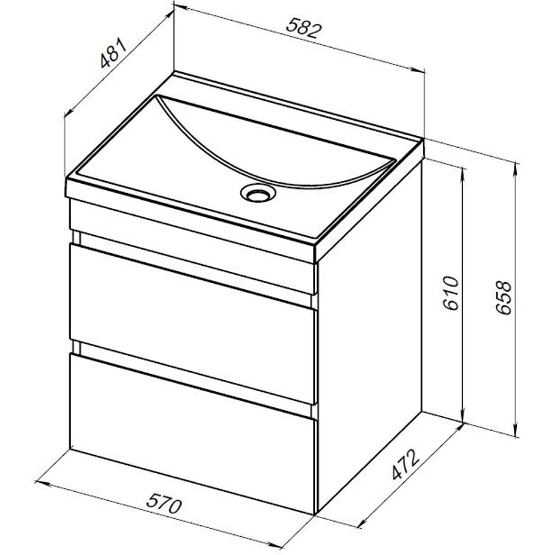 Тумба под раковину Aquanet Нота New 60 дуб холден