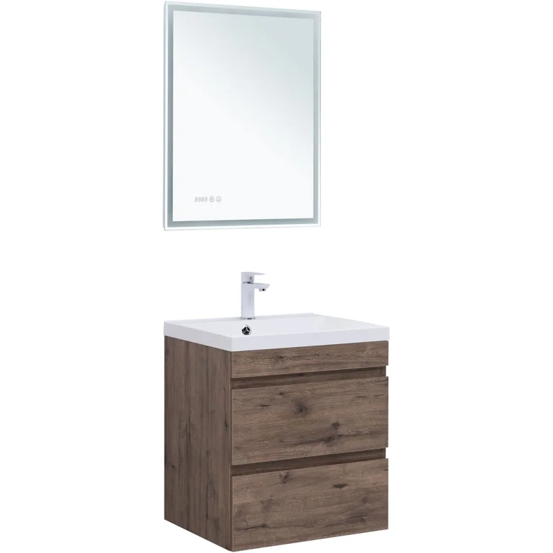 Тумба под раковину Aquanet Нота New 60 дуб веллингтон табак