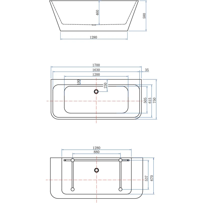 Акриловая ванна Aquanet Family Perfect 170x75 13775-MW-MB