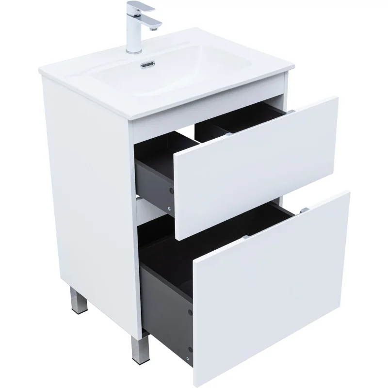 Тумба под раковину Aquanet Алвита New 60 напольная, белый матовый