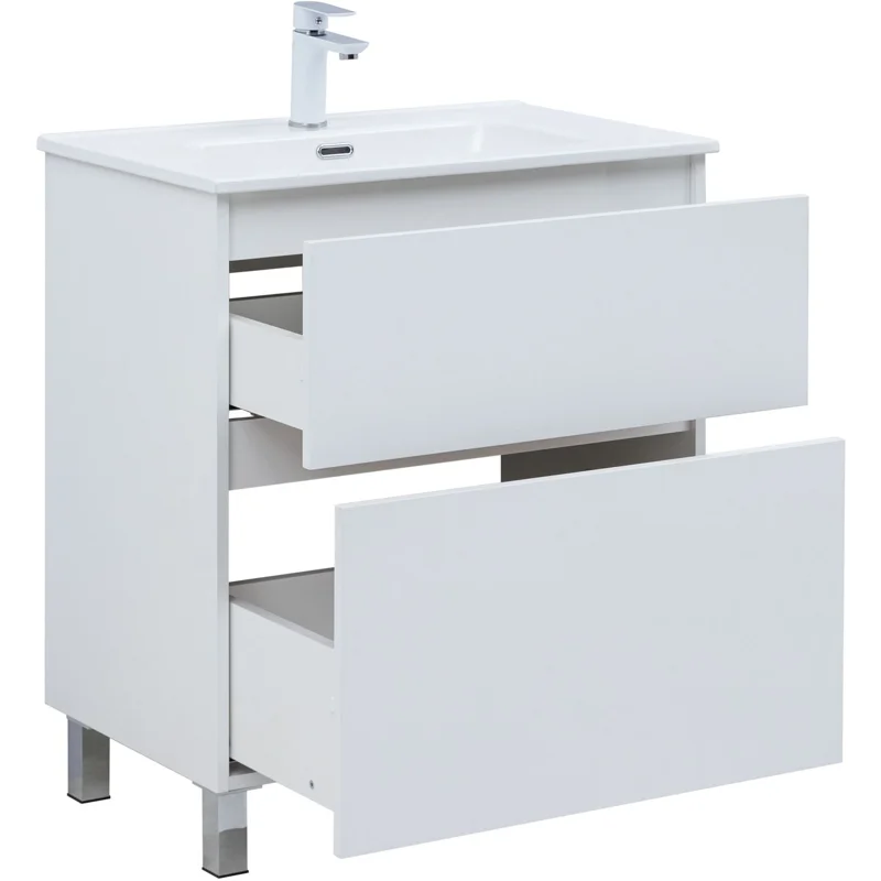 Тумба под раковину Aquanet Вега 70 напольная, белый глянец