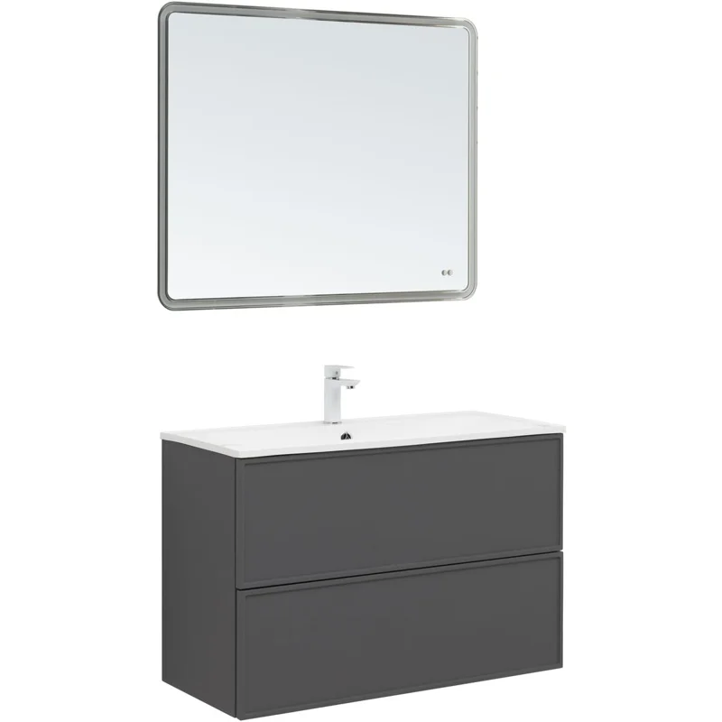 Тумба под раковину Aquanet Арт 90 ясень графит