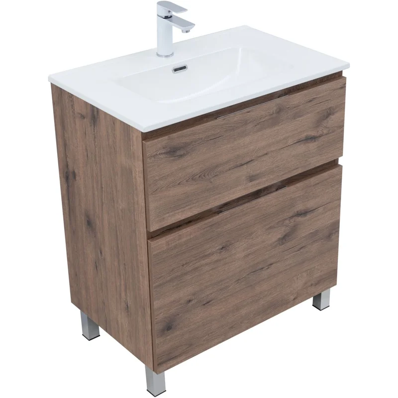 Тумба под раковину Aquanet Алвита New 70 напольная, дуб веллингтон табак