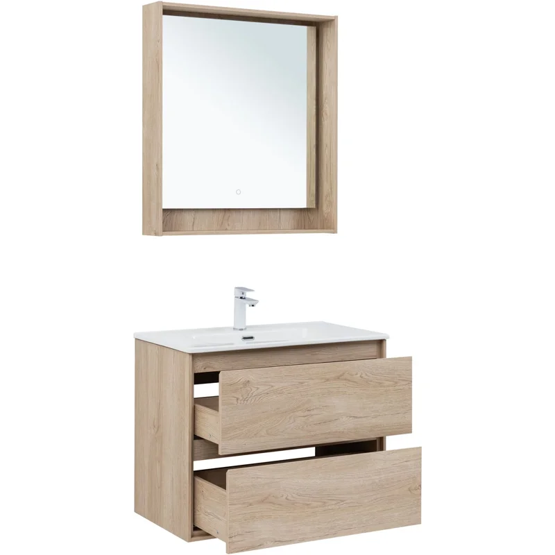 Тумба под раковину Aquanet Милан 80 дуб светлый