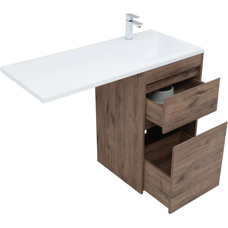 Тумба под раковину Aquanet Токио 48 дуб веллингтон (напольная 2 ящика)