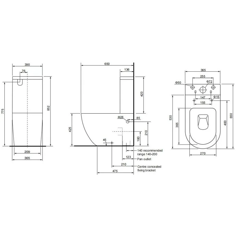 Бачок для унитаза Aquanet ZVEZDA ZV-2-C2 белый