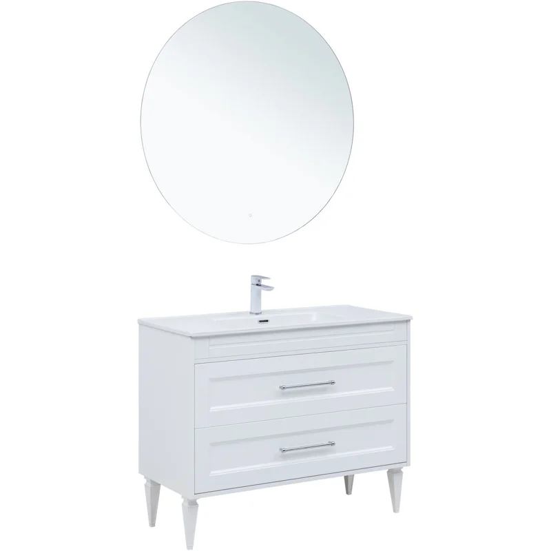 Тумба под раковину Aquanet Бостон New 100 белый сатин