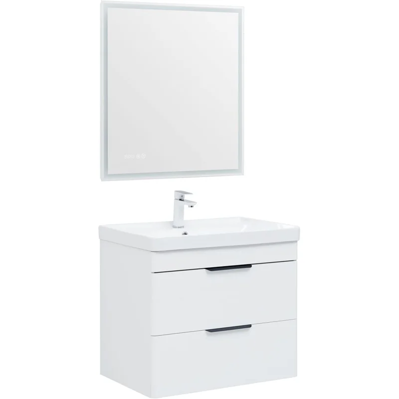 Тумба под раковину Aquanet Ирис New 70 белый глянец (2 ящика)