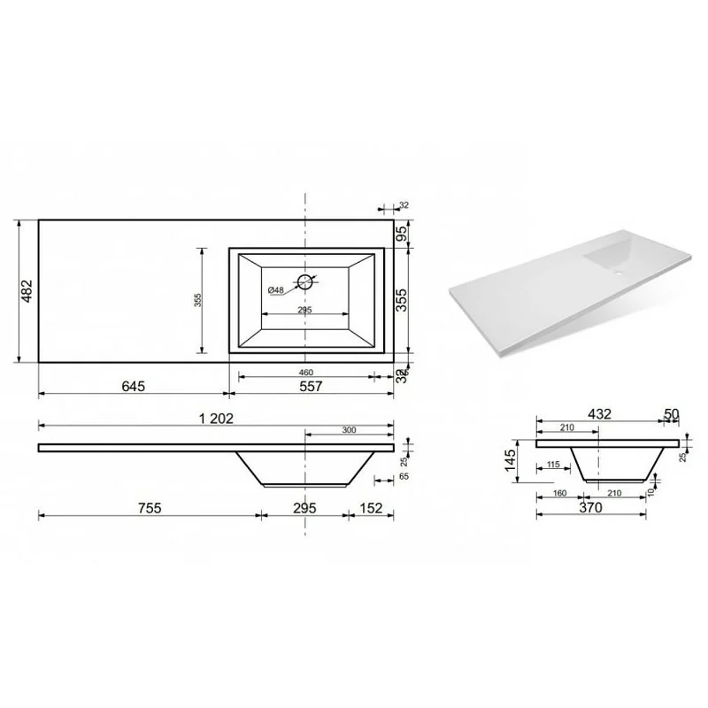 Раковина Эстет Даллас 120 R