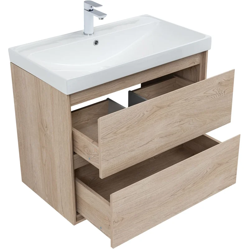 Тумба под раковину Aquanet Милан 80 дуб светлый