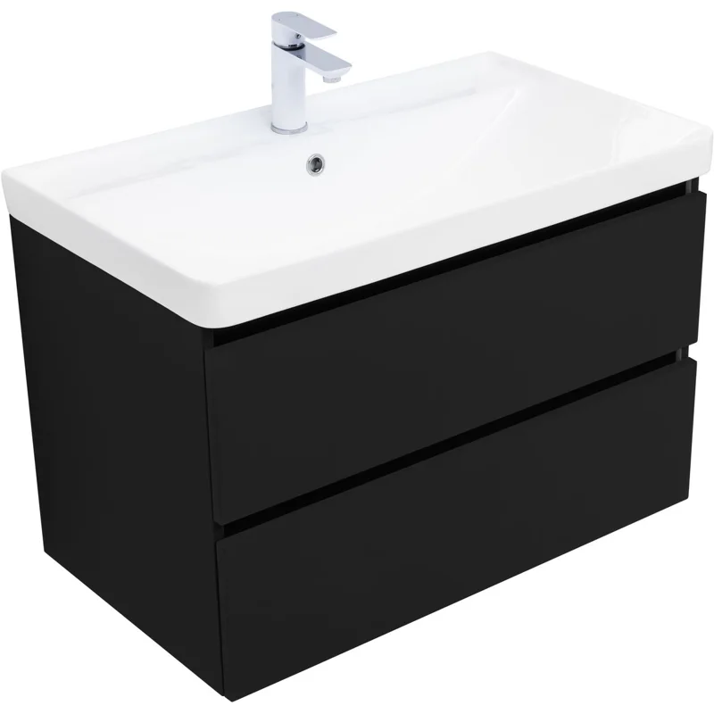 Тумба под раковину Aquanet Вега 2.0 80 черный