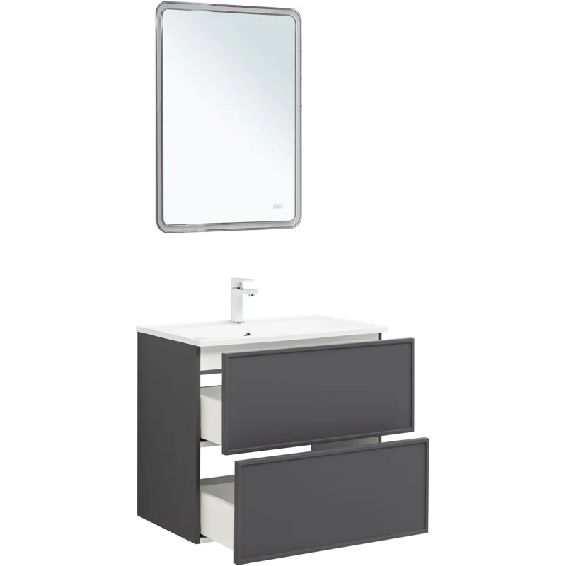 Тумба под раковину Aquanet Арт 75 ясень графит