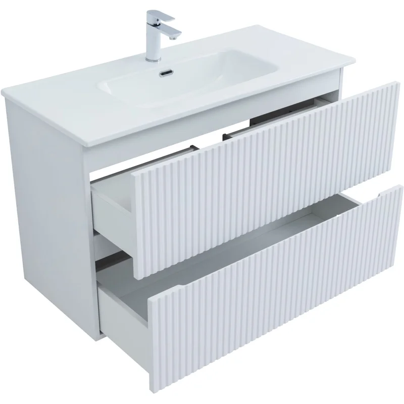 Тумба под раковину Aquanet Джейн 100 белый матовый