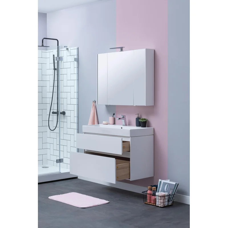 Тумба с раковиной Aquanet Бруклин 100 белый