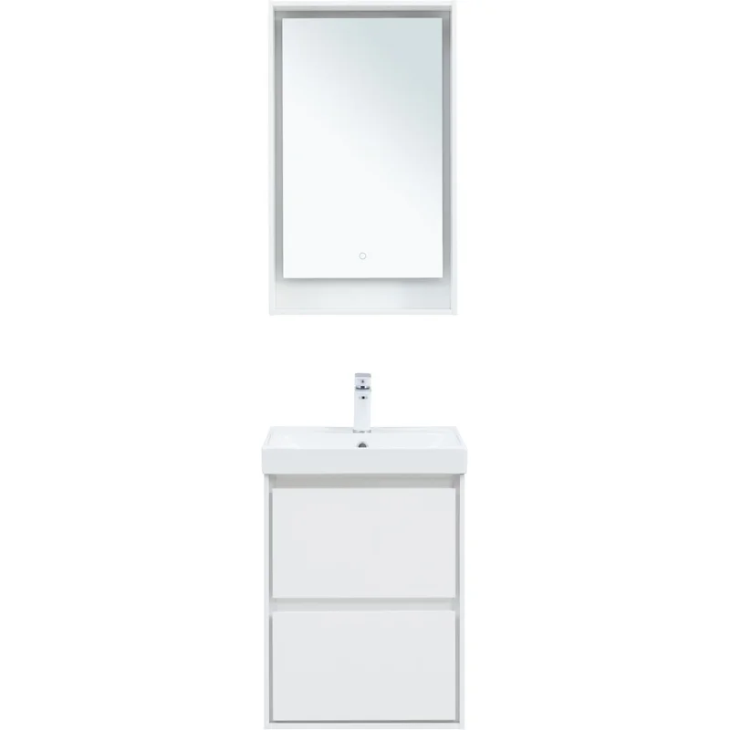 Тумба под раковину Aquanet Милан 50 белый глянец