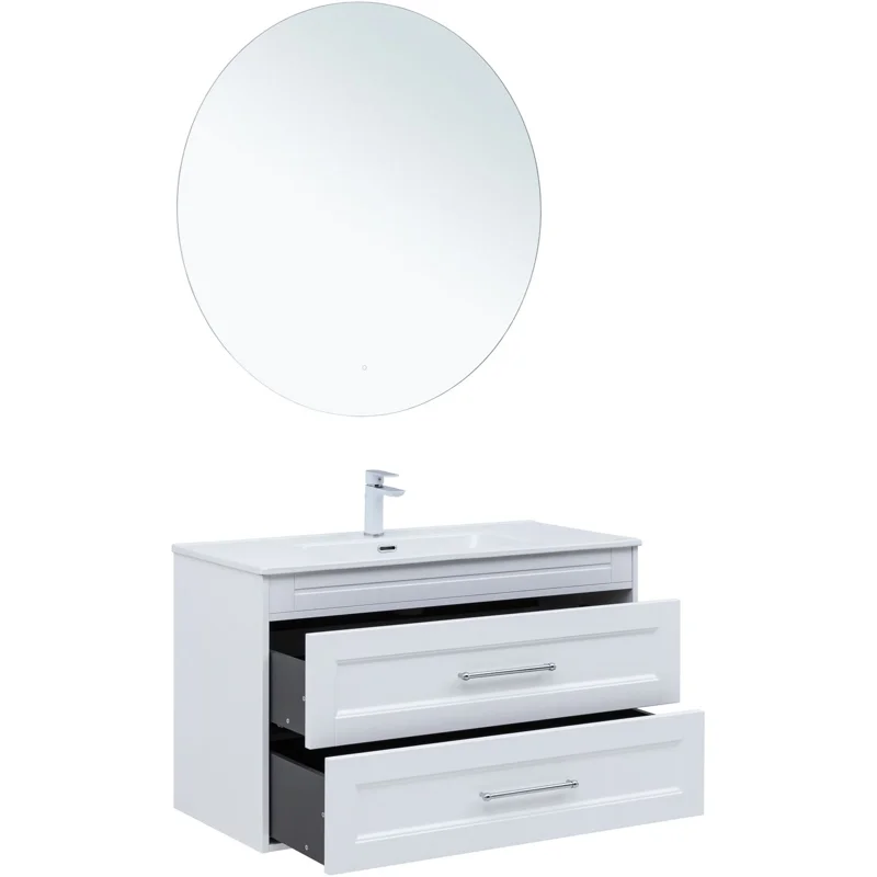 Тумба под раковину Aquanet Бостон New 100 белый сатин