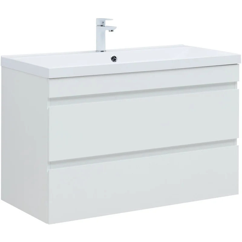 Тумба под раковину Aquanet Нота New 100 белый глянец