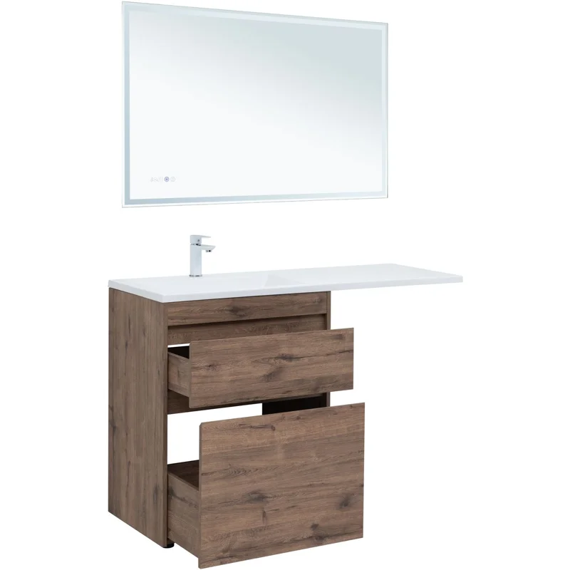 Тумба под раковину Aquanet Токио 68 дуб веллингтон (напольная 2 ящика)