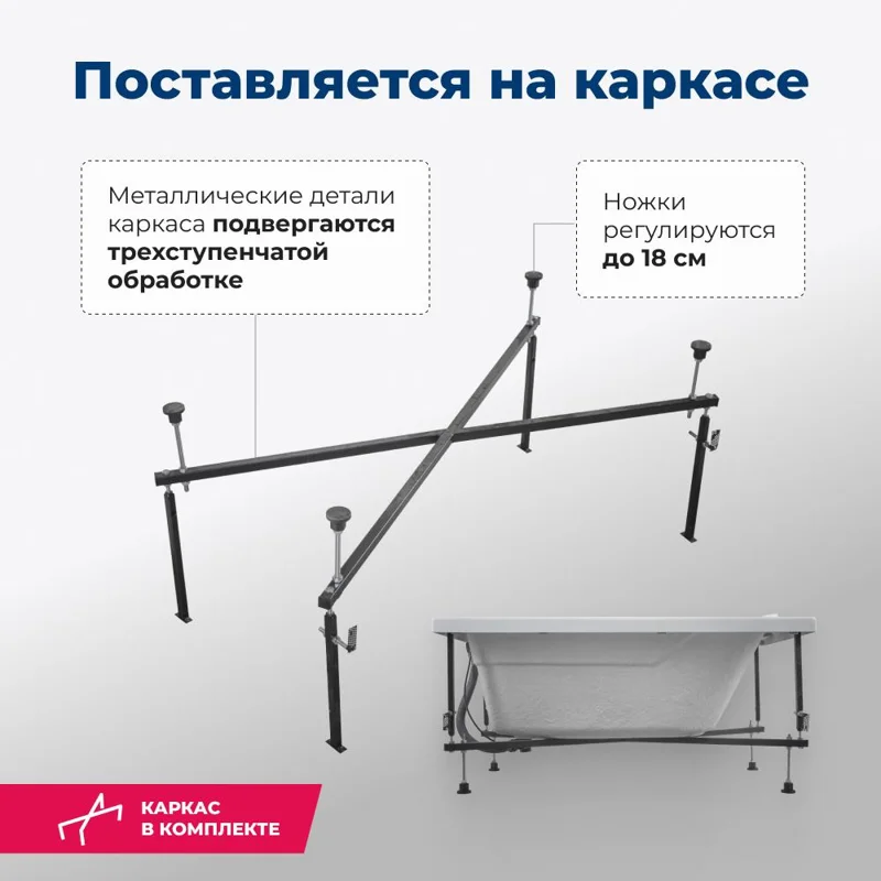 Акриловая ванна Aquanet West 130x70 (с каркасом)