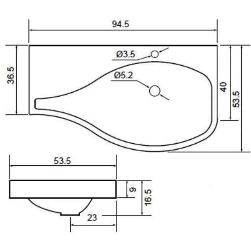 Раковина для тумбы Aquanet Сопрано 95 R