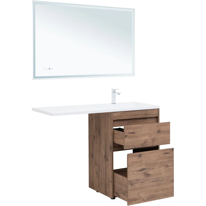 Тумба под раковину Aquanet Токио 58 дуб веллингтон (напольная 2 ящика)