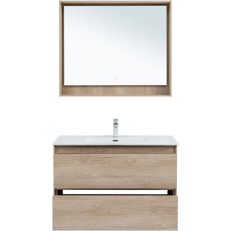 Тумба под раковину Aquanet Милан 100 дуб светлый