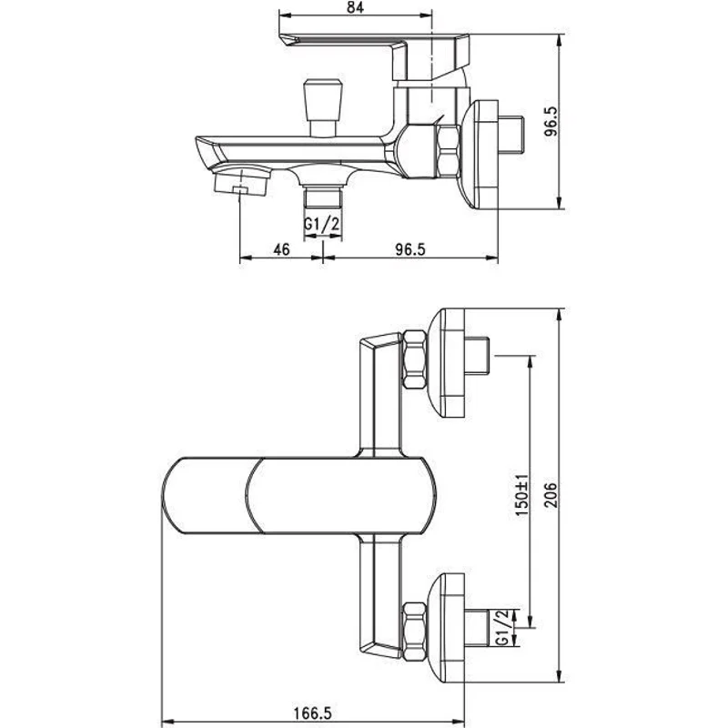 Смеситель для ванны с душем Aquanet Cinetic AF120-20С