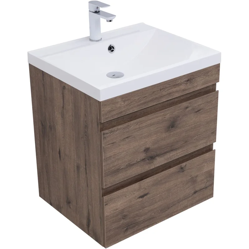 Тумба под раковину Aquanet Нота New 60 дуб веллингтон табак