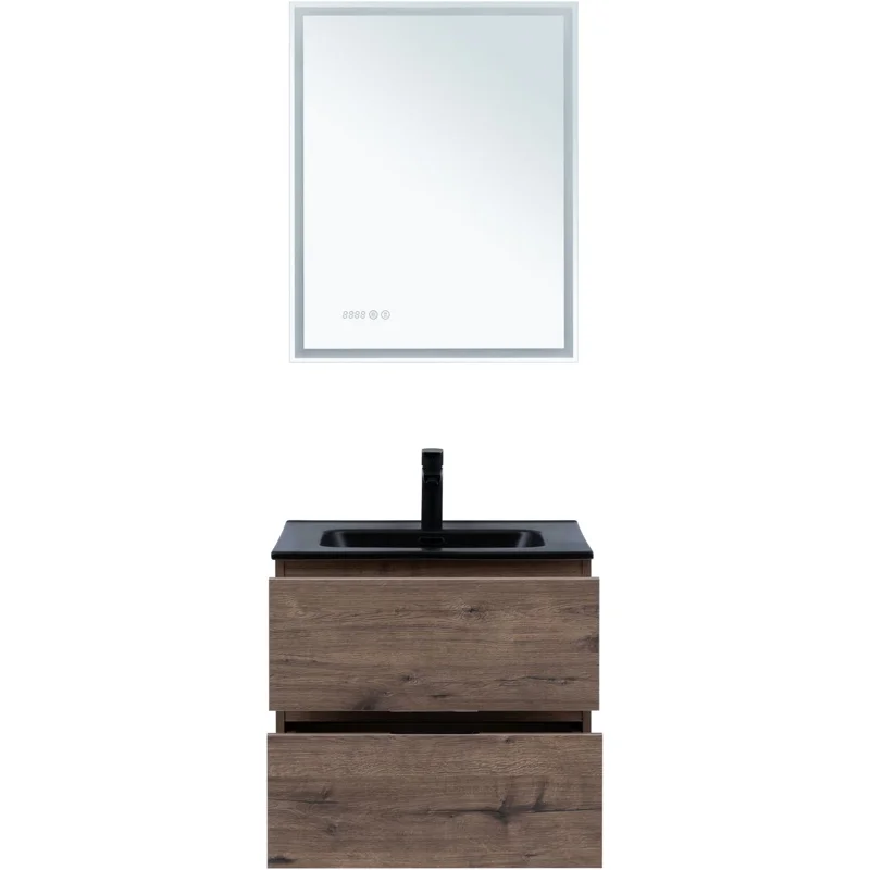 Тумба под раковину Aquanet Алвита New 60 2 ящика, дуб веллингтон табак