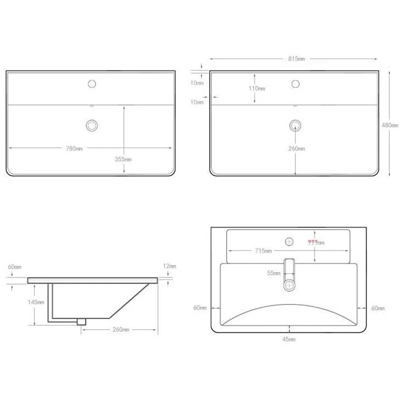 Раковина Aquanet Ирис 80 белая