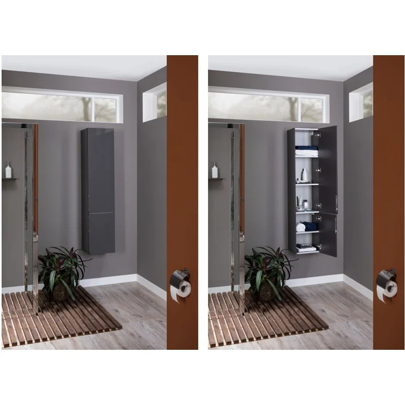 Шкаф-пенал Aquanet Алвита 35 серый антрацит