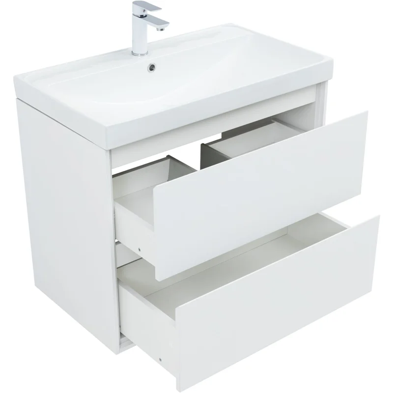 Тумба под раковину Aquanet Милан 80 белый глянец