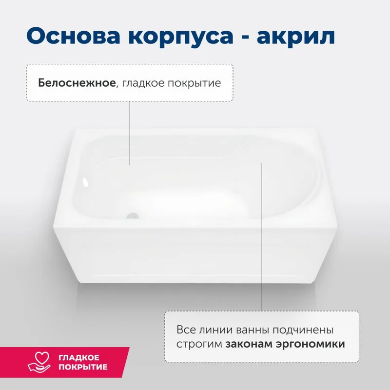Акриловая ванна Aquanet West 140x70 (с каркасом)