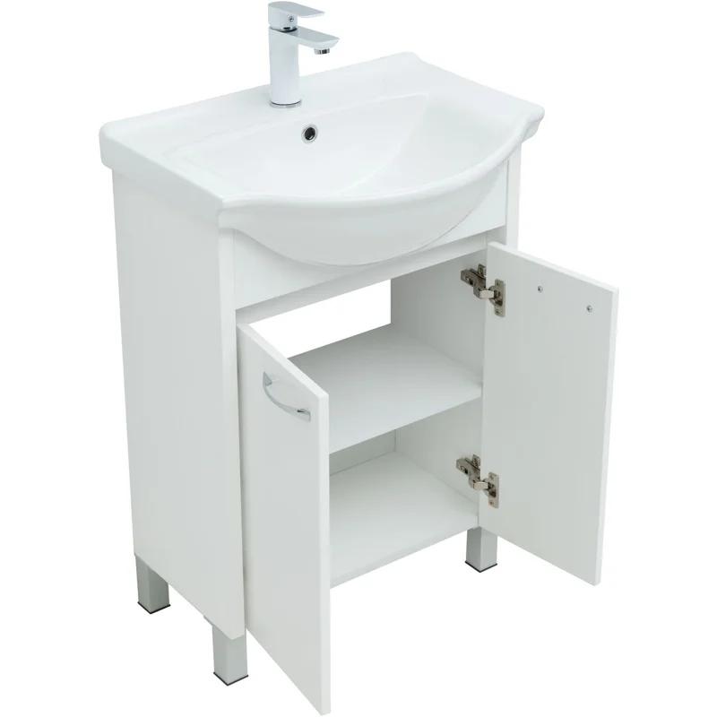 Тумба под раковину Aquanet Донна 60 белый глянец