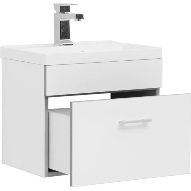 Тумба с раковиной Aquanet Верона 50 белый (подвесная 1 ящик)