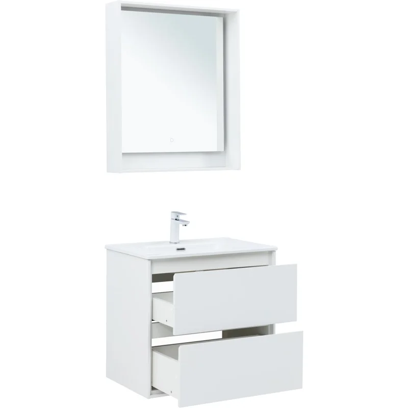 Тумба под раковину Aquanet Милан 70 белый глянец