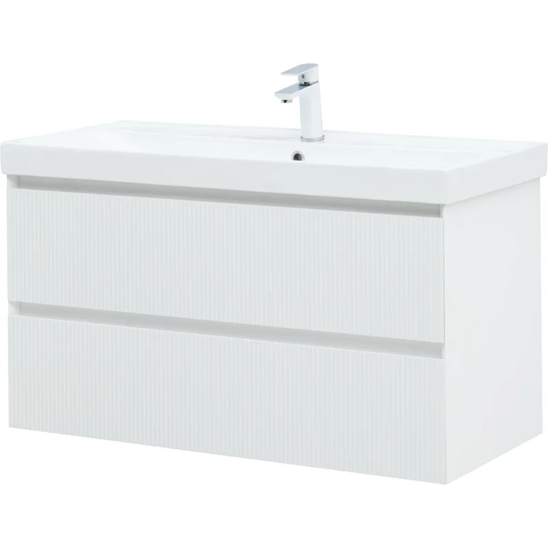 Тумба под раковину Aquanet Альтера 100 белый матовый