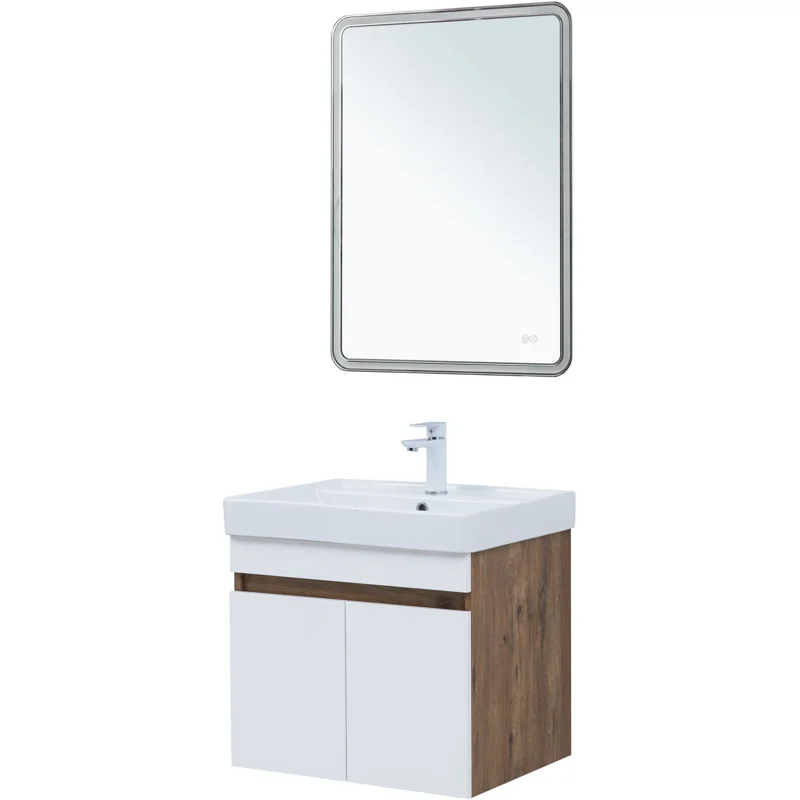 Тумба под раковину Aquanet Оптима 60 дуб рустикальный/белый сатин