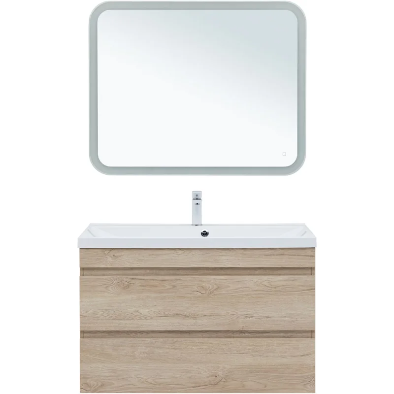 Тумба под раковину Aquanet Нота New 100 дуб светлый