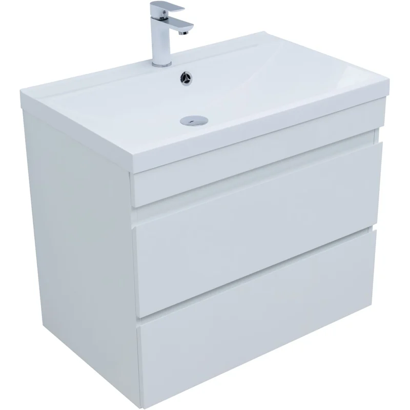 Тумба под раковину Aquanet Нота New 75 белый глянец