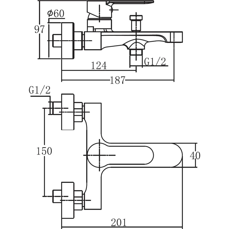 Смеситель для ванны с душем Aquanet Passion AF300-20С