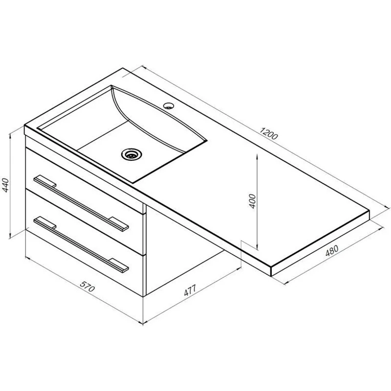Раковина Aquanet Нота 120 R