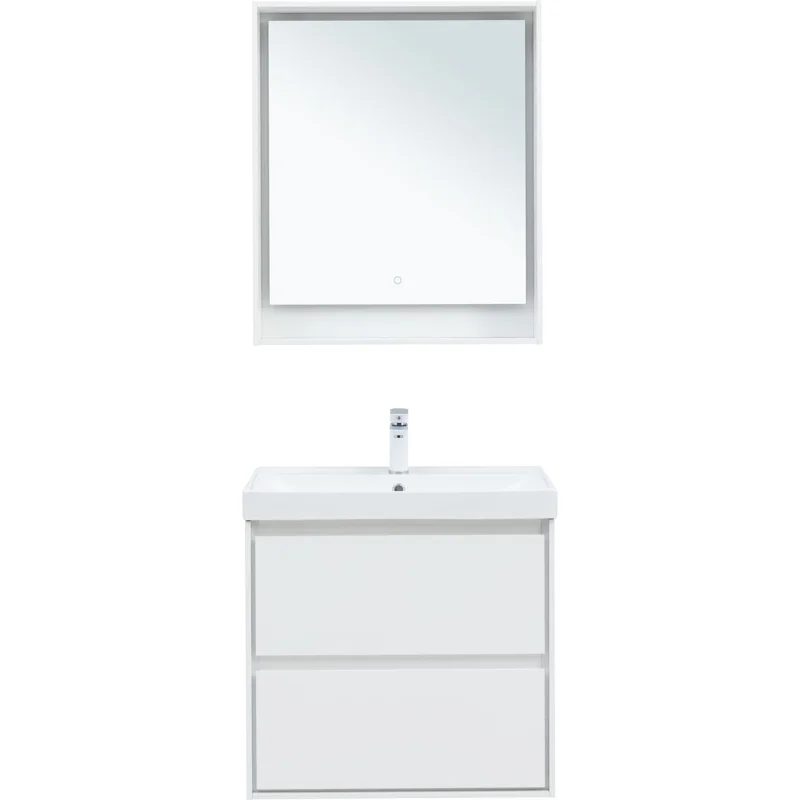 Тумба под раковину Aquanet Милан 70 белый глянец