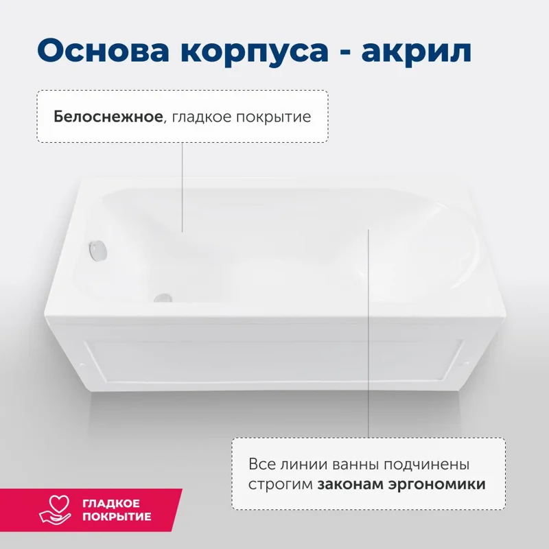 Акриловая ванна Aquanet Nord 160x70 (с каркасом)