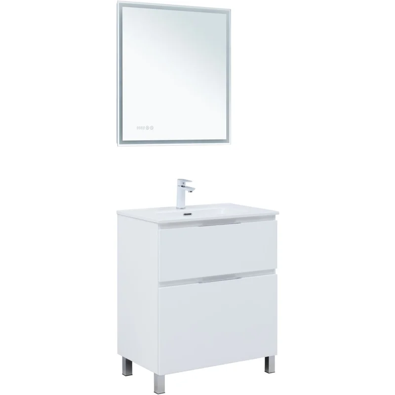 Тумба под раковину Aquanet Алвита New 70 напольная, белый матовый