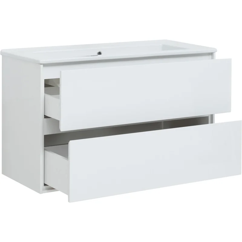 Тумба под раковину Aquanet Милан 105 белый глянец