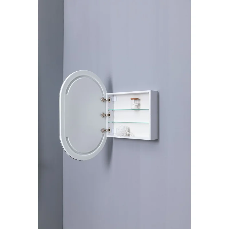 Зеркальный шкаф Aquanet Монте 60 белый, с LED подсветкой