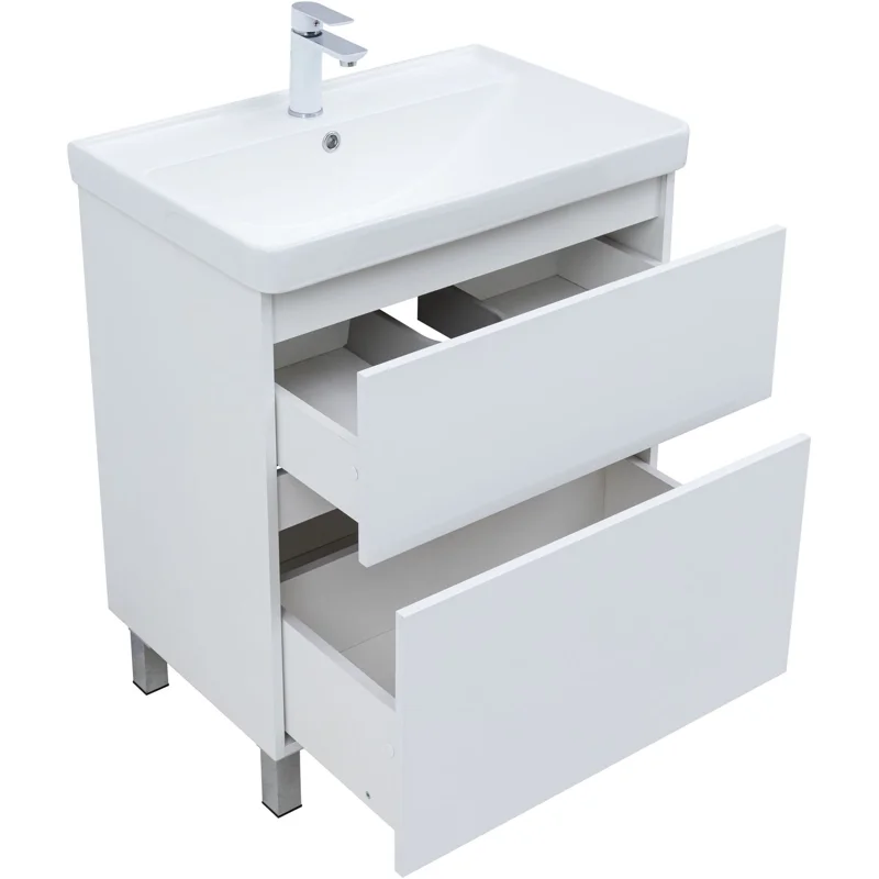 Тумба под раковину Aquanet Вега 70 напольная, белый глянец